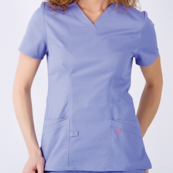 Landau Tops - Landau Women’s Ceil “Tiffany” Twill V-Neck Tunic